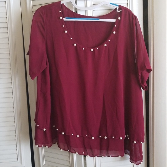 Pearl Chiffon Top - Picture 1 of 5